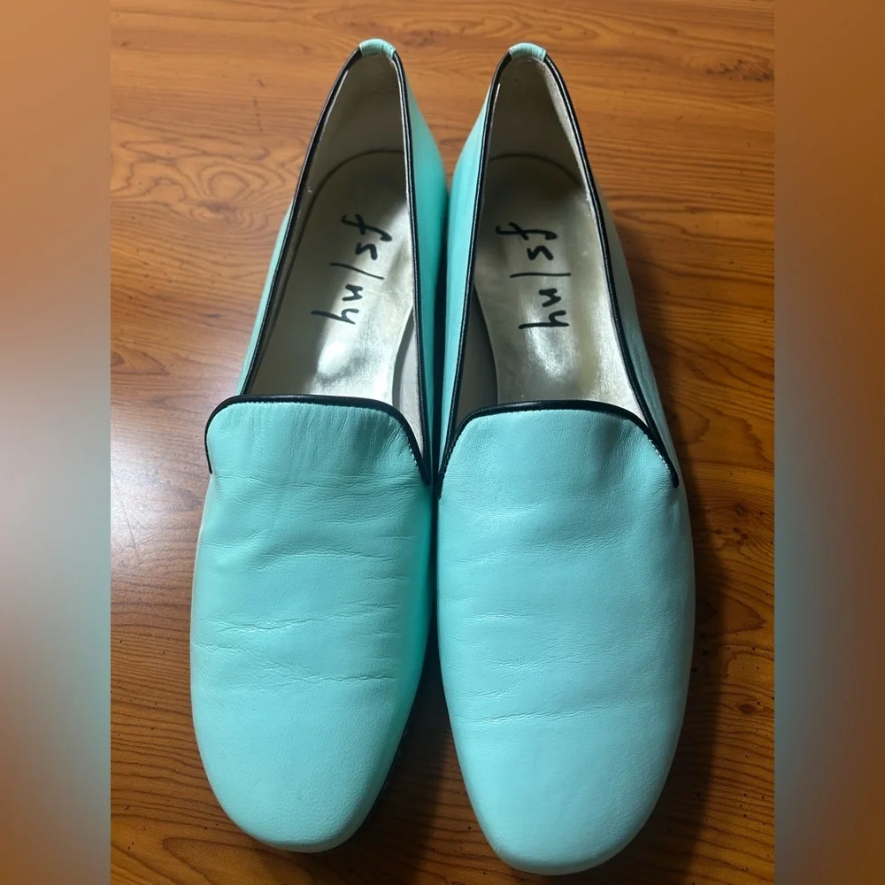 French Sole FS/NY Green Leather Ballet Flats